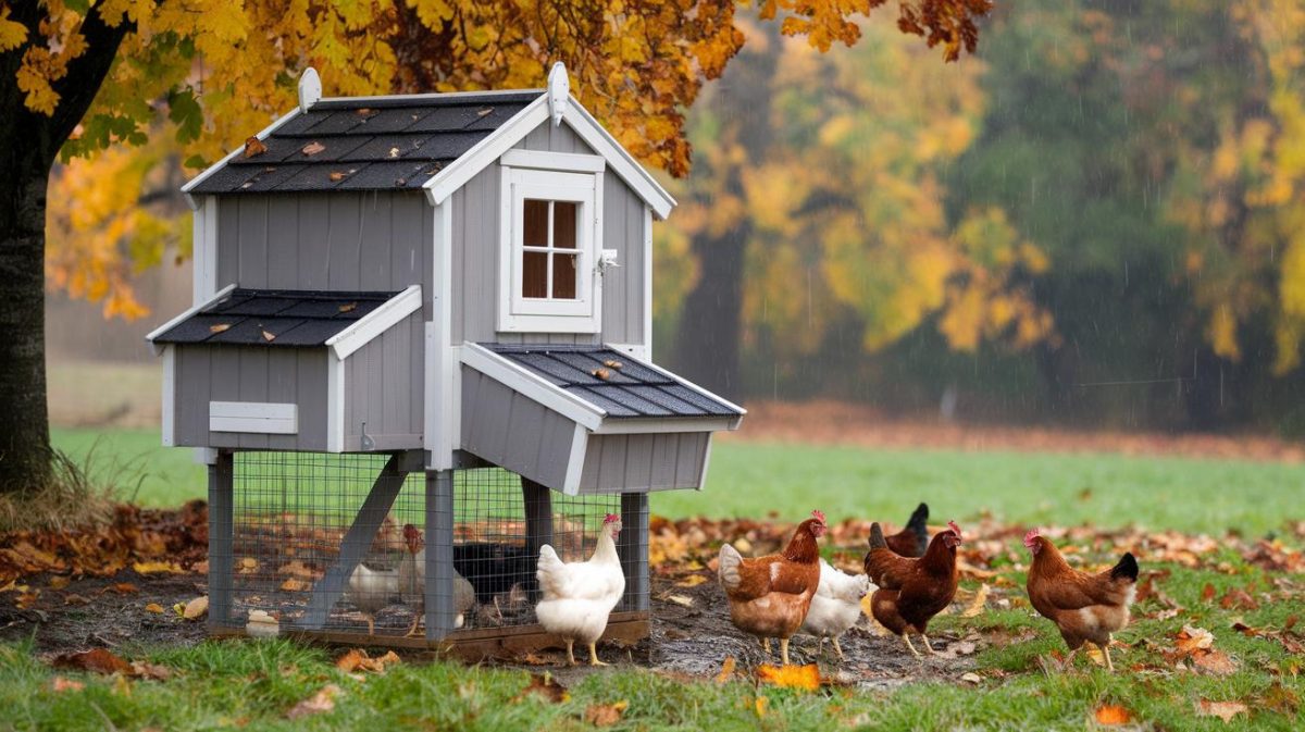 Gardez vos poules au sec malgré l'automne pluvieux : une stratégie efficace pour éviter la boue